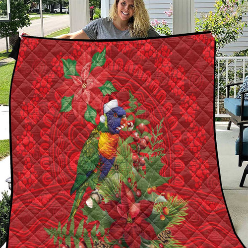 Aussie Rainbow lorikeet Quilt Aboriginal Inspired Christmas - Aussie Hoodie