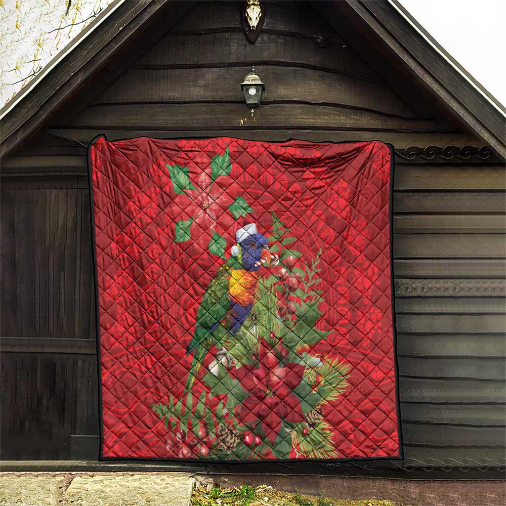 Aussie Rainbow lorikeet Quilt Aboriginal Inspired Christmas - Aussie Hoodie