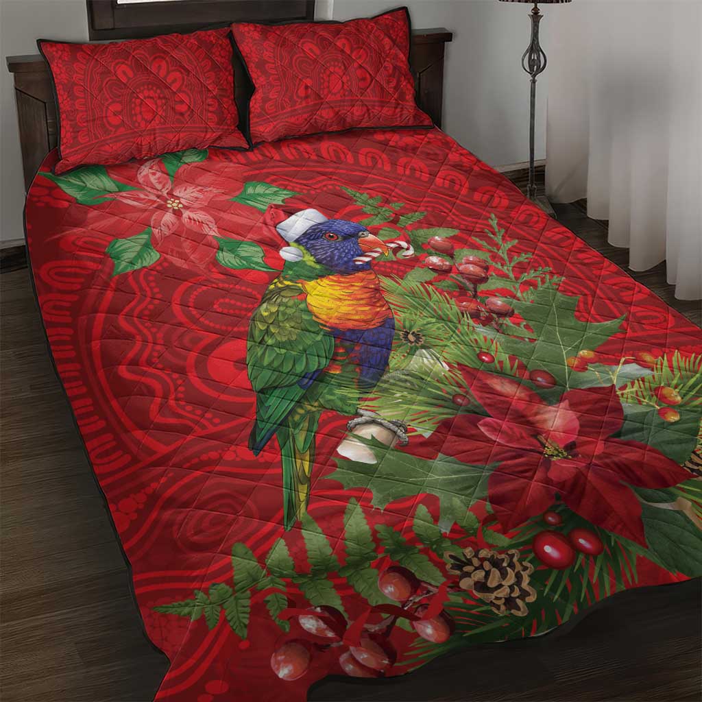 Aussie Rainbow lorikeet Quilt Bed Set Aboriginal Inspired Christmas - Aussie Hoodie