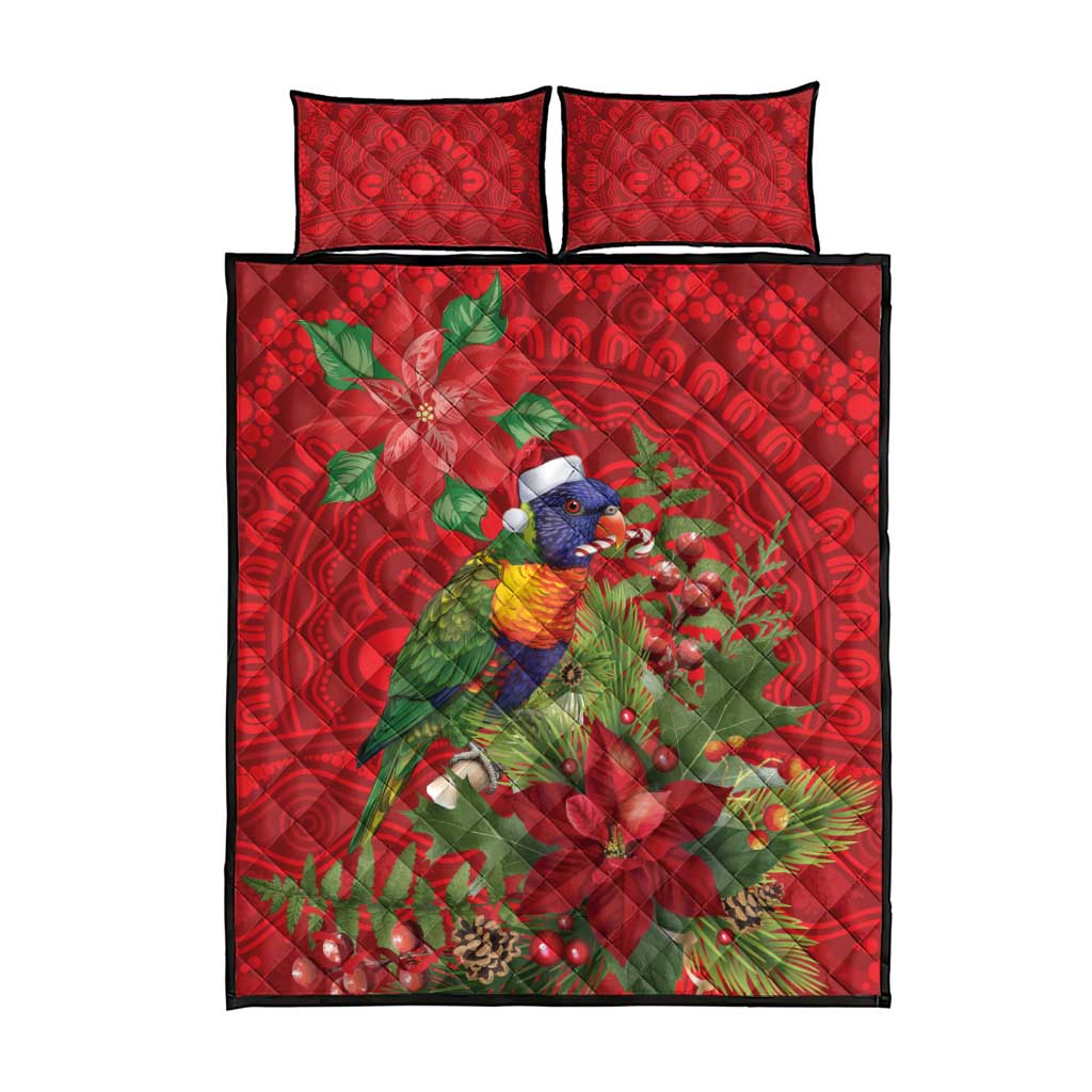 Aussie Rainbow lorikeet Quilt Bed Set Aboriginal Inspired Christmas - Aussie Hoodie