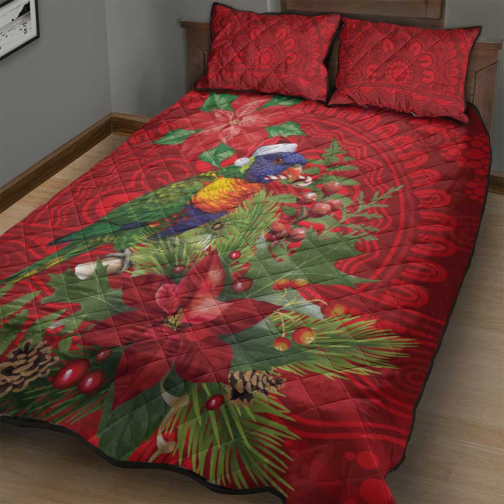 Aussie Rainbow lorikeet Quilt Bed Set Aboriginal Inspired Christmas - Aussie Hoodie