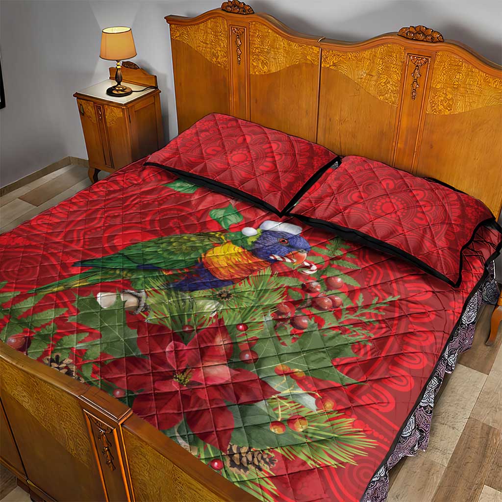 Aussie Rainbow lorikeet Quilt Bed Set Aboriginal Inspired Christmas - Aussie Hoodie