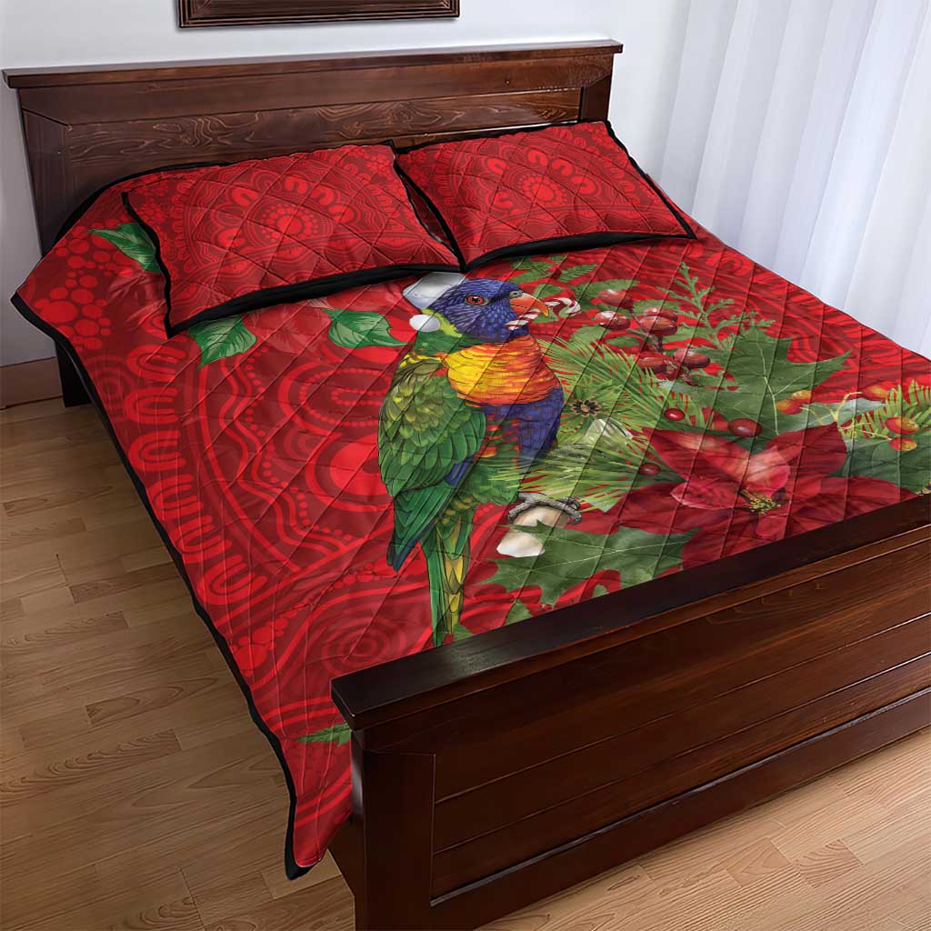 Aussie Rainbow lorikeet Quilt Bed Set Aboriginal Inspired Christmas - Aussie Hoodie