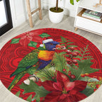 Aussie Rainbow lorikeet Round Carpet Aboriginal Inspired Christmas - Aussie Hoodie