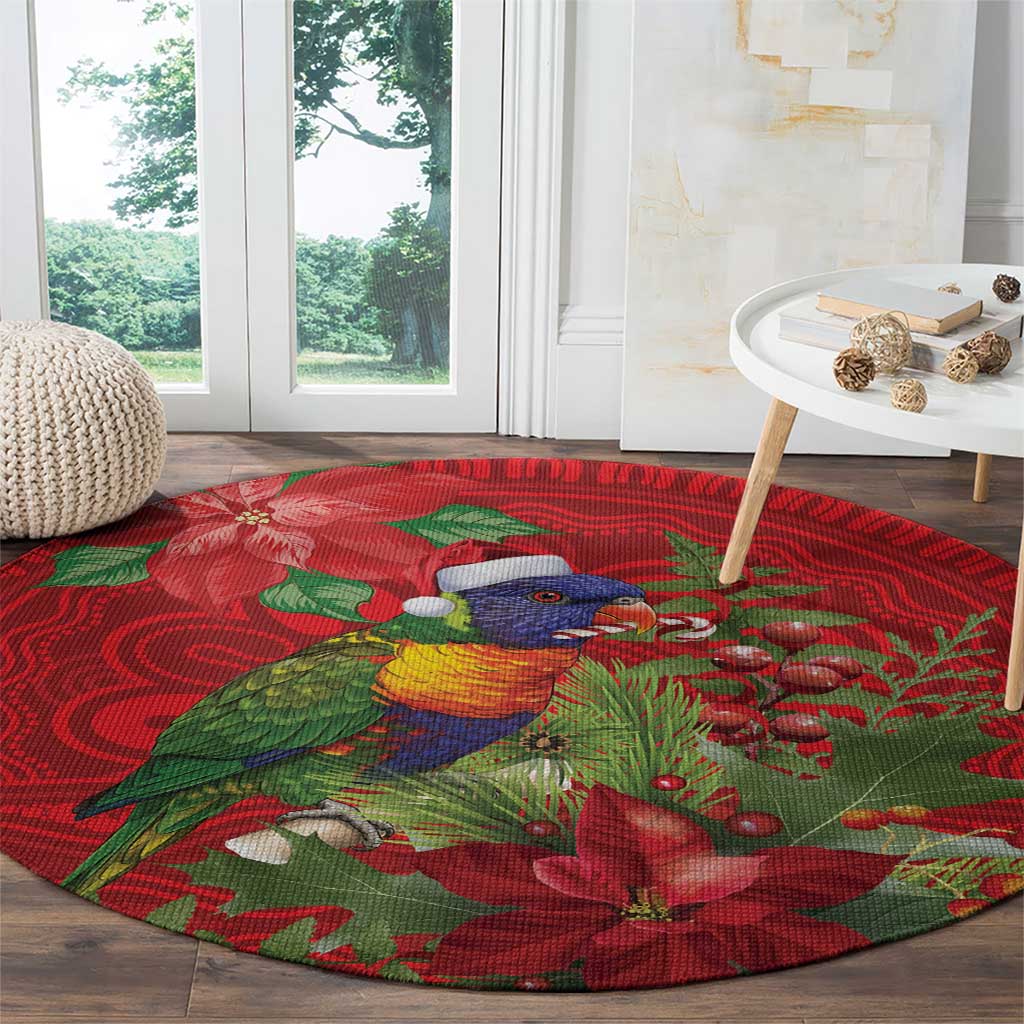 Aussie Rainbow lorikeet Round Carpet Aboriginal Inspired Christmas - Aussie Hoodie