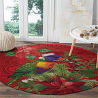 Aussie Rainbow lorikeet Round Carpet Aboriginal Inspired Christmas - Aussie Hoodie