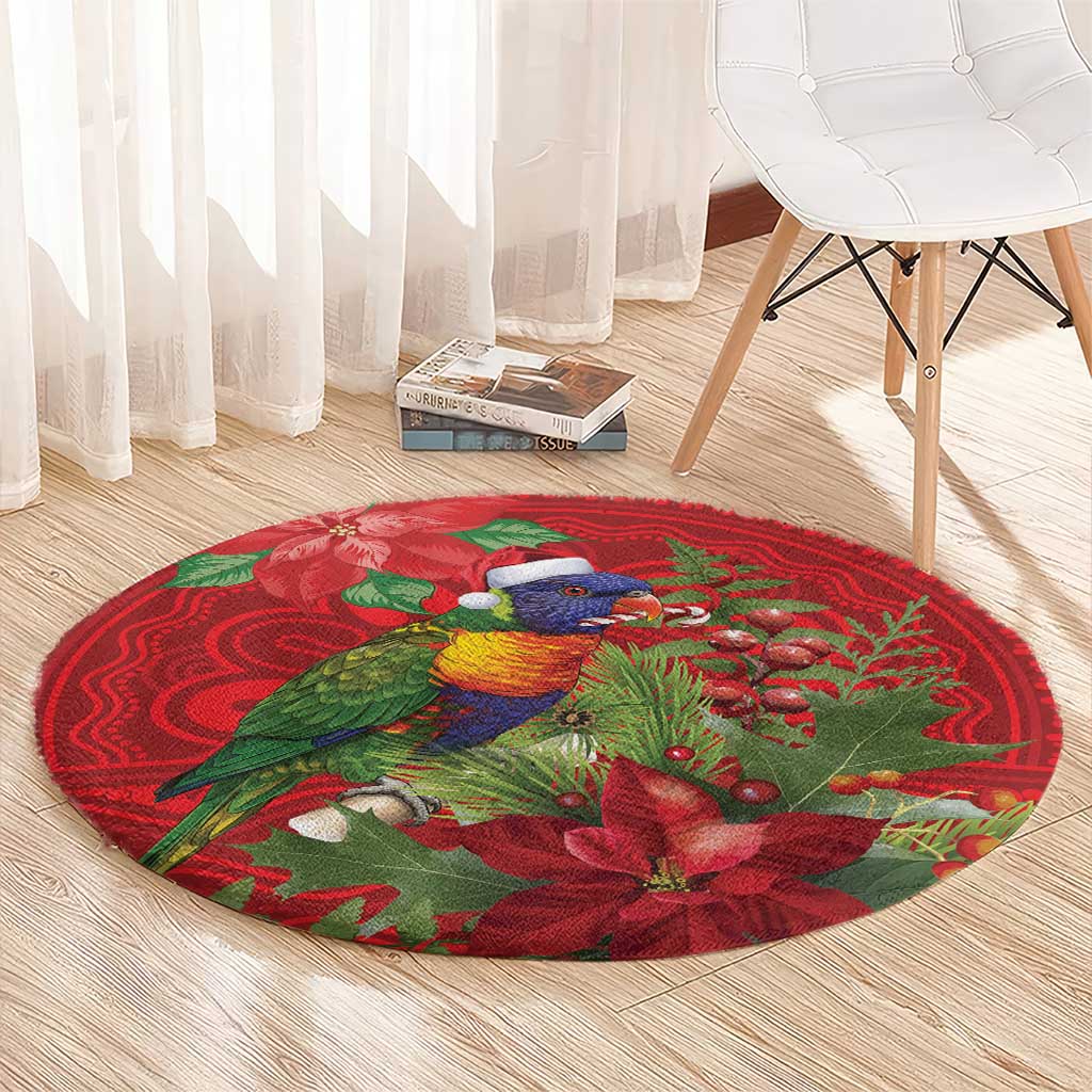 Aussie Rainbow lorikeet Round Carpet Aboriginal Inspired Christmas - Aussie Hoodie