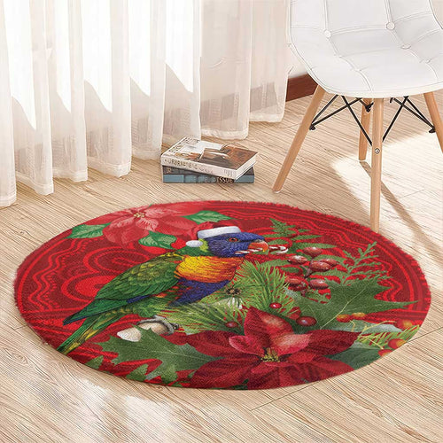 Aussie Rainbow lorikeet Round Carpet Aboriginal Inspired Christmas - Aussie Hoodie