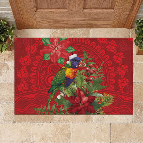 Aussie Rainbow lorikeet Rubber Doormat Aboriginal Inspired Christmas - Aussie Hoodie