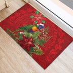 Aussie Rainbow lorikeet Rubber Doormat Aboriginal Inspired Christmas - Aussie Hoodie
