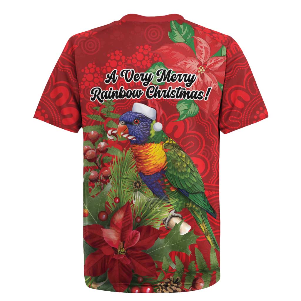 Aussie Rainbow lorikeet Rugby Jersey Aboriginal Inspired Christmas - Aussie Hoodie