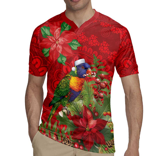 Aussie Rainbow lorikeet Rugby Jersey Aboriginal Inspired Christmas - Aussie Hoodie