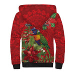 Aussie Rainbow lorikeet Sherpa Hoodie Aboriginal Inspired Christmas - Aussie Hoodie