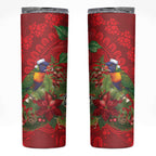 Aussie Rainbow lorikeet Skinny Tumbler Aboriginal Inspired Christmas - Aussie Hoodie