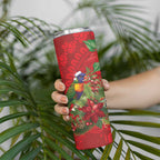 Aussie Rainbow lorikeet Skinny Tumbler Aboriginal Inspired Christmas - Aussie Hoodie