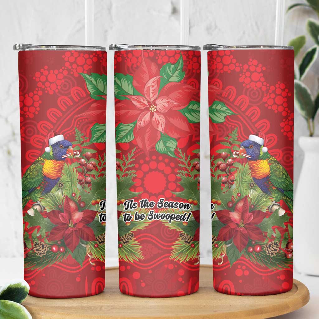 Aussie Rainbow lorikeet Skinny Tumbler Aboriginal Inspired Christmas - Aussie Hoodie