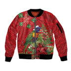 Aussie Rainbow lorikeet Sleeve Zip Bomber Jacket Aboriginal Inspired Christmas - Aussie Hoodie