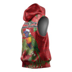 Aussie Rainbow lorikeet Sleeveless Hoodie Aboriginal Inspired Christmas - Aussie Hoodie