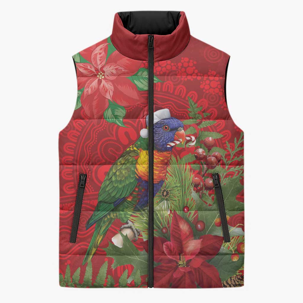 Aussie Rainbow lorikeet Sleeveless Puffer Jacket Aboriginal Inspired Christmas - Aussie Hoodie