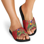 Aussie Rainbow lorikeet Slide Sandals Aboriginal Inspired Christmas - Aussie Hoodie