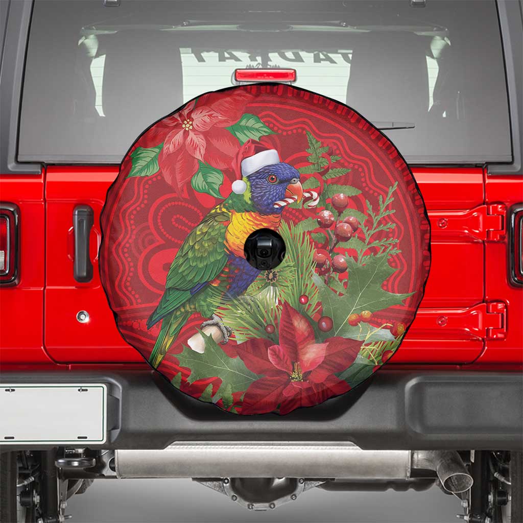 Aussie Rainbow lorikeet Spare Tire Cover Aboriginal Inspired Christmas - Aussie Hoodie