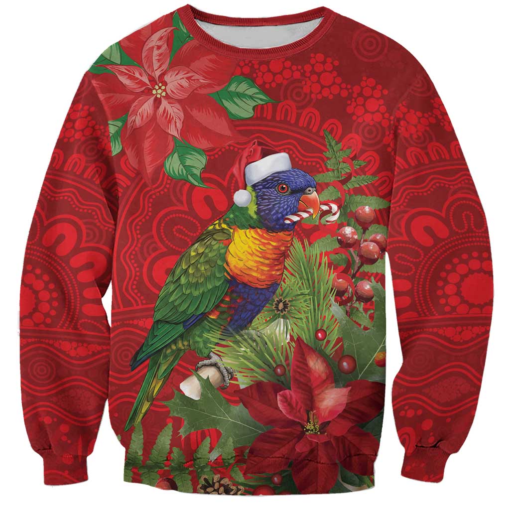 Aussie Rainbow lorikeet Sweatshirt Aboriginal Inspired Christmas - Aussie Hoodie