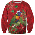 Aussie Rainbow lorikeet Sweatshirt Aboriginal Inspired Christmas - Aussie Hoodie
