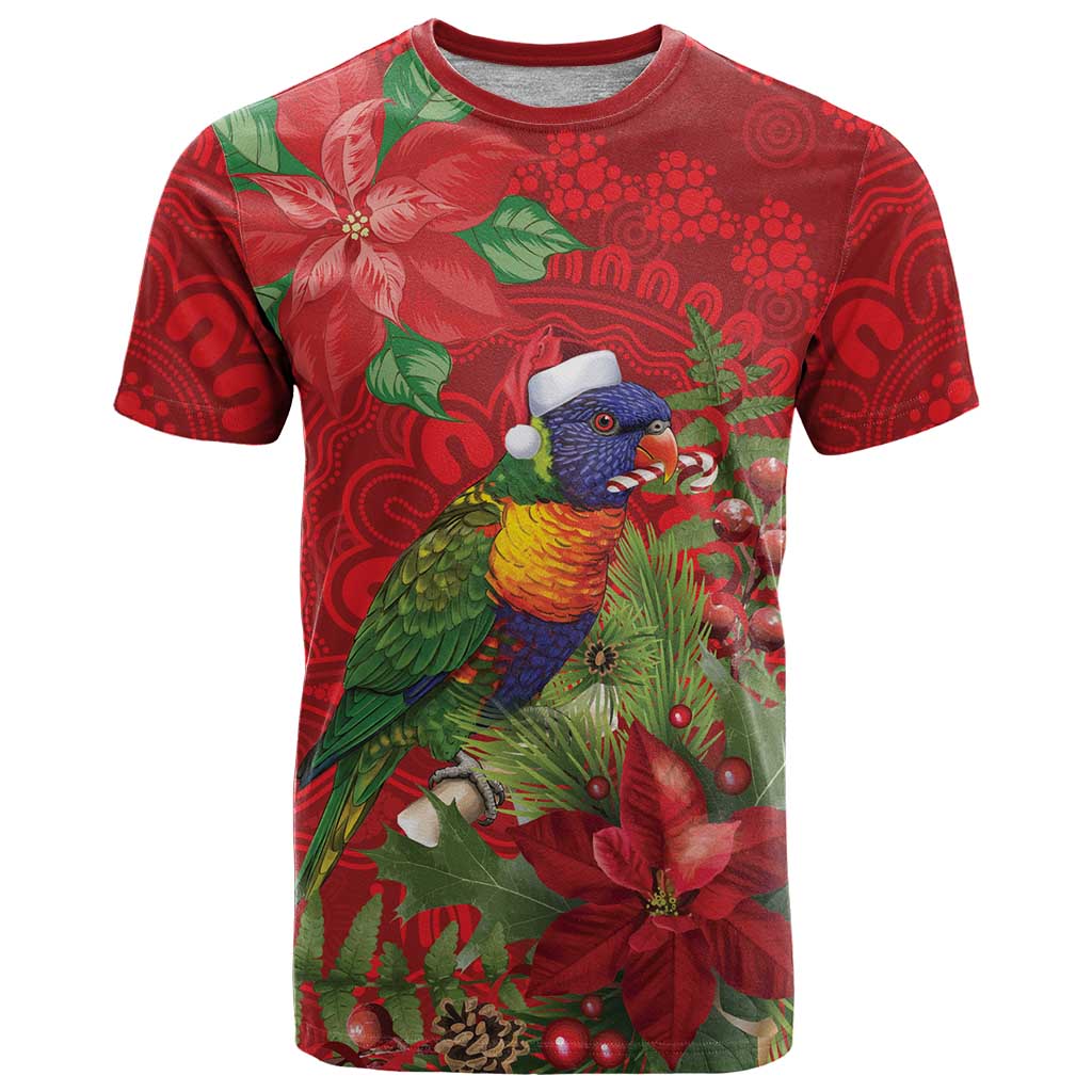 Aussie Rainbow lorikeet T Shirt Aboriginal Inspired Christmas - Aussie Hoodie