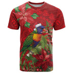 Aussie Rainbow lorikeet T Shirt Aboriginal Inspired Christmas - Aussie Hoodie