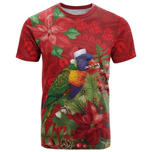 Aussie Rainbow lorikeet T Shirt Aboriginal Inspired Christmas - Aussie Hoodie