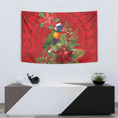 Aussie Rainbow lorikeet Tapestry Aboriginal Inspired Christmas - Aussie Hoodie