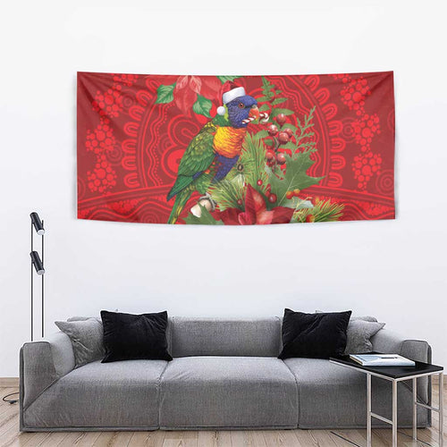 Aussie Rainbow lorikeet Tapestry Aboriginal Inspired Christmas - Aussie Hoodie
