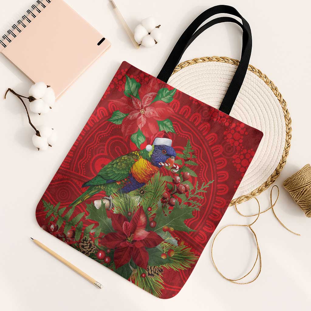 Aussie Rainbow lorikeet Tote Bag Aboriginal Inspired Christmas - Aussie Hoodie