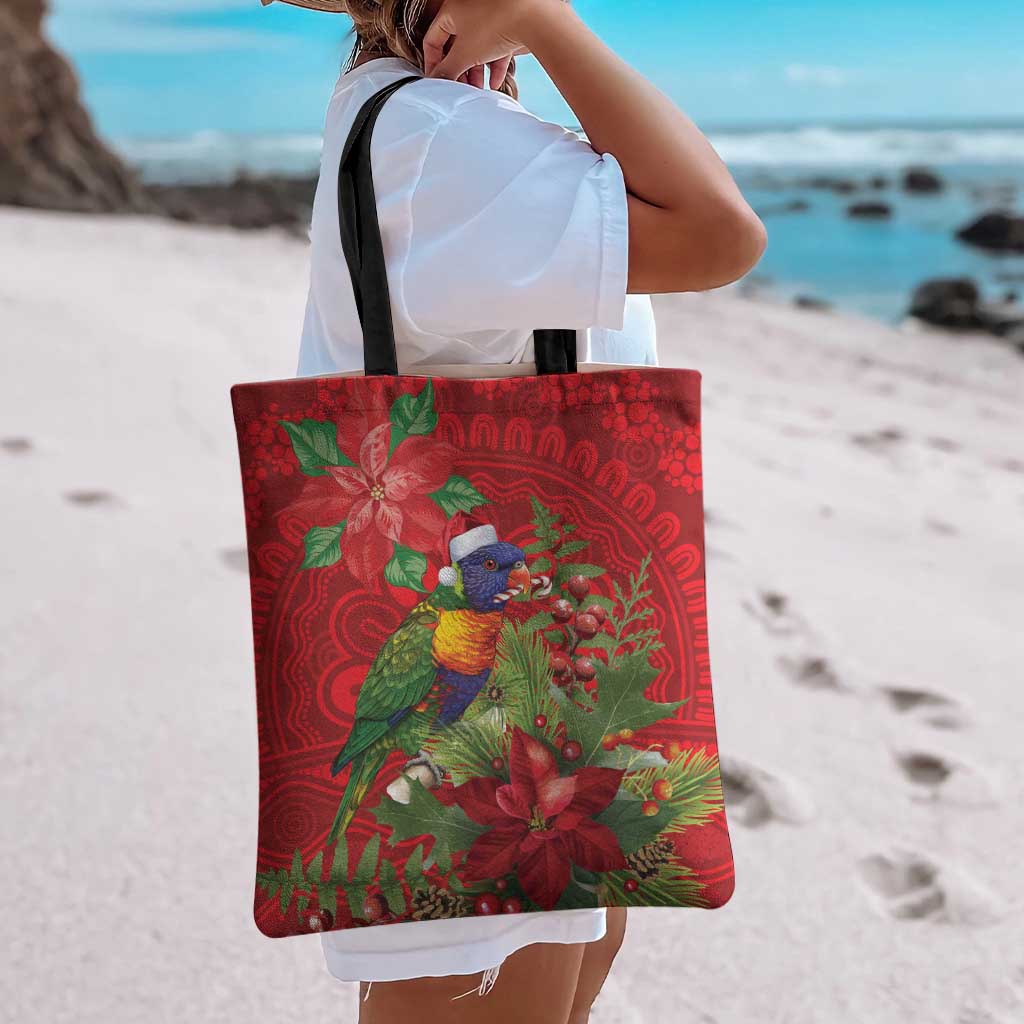 Aussie Rainbow lorikeet Tote Bag Aboriginal Inspired Christmas - Aussie Hoodie