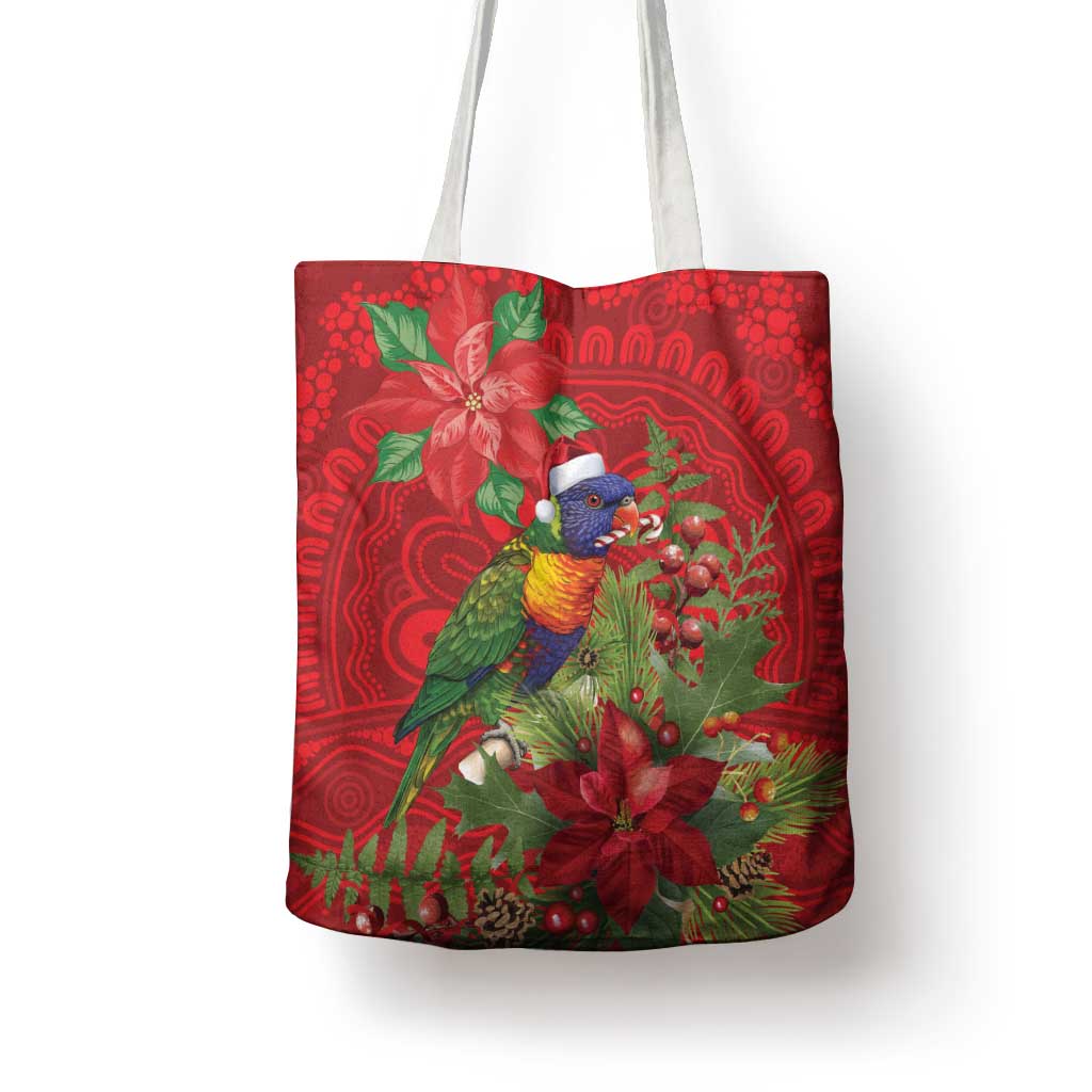 Aussie Rainbow lorikeet Tote Bag Aboriginal Inspired Christmas - Aussie Hoodie