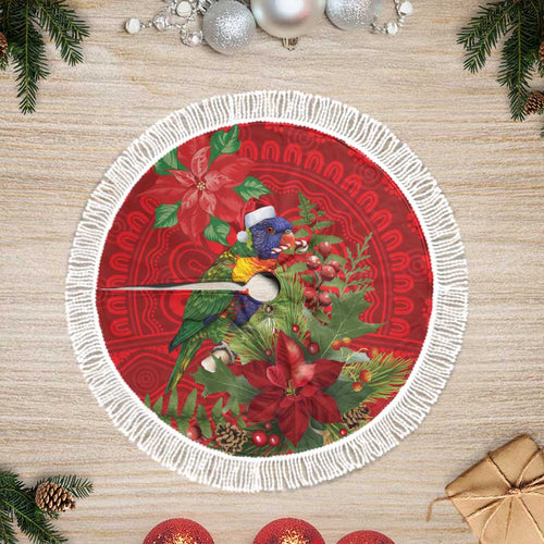 Aussie Rainbow lorikeet Tree Skirt Aboriginal Inspired Christmas - Aussie Hoodie