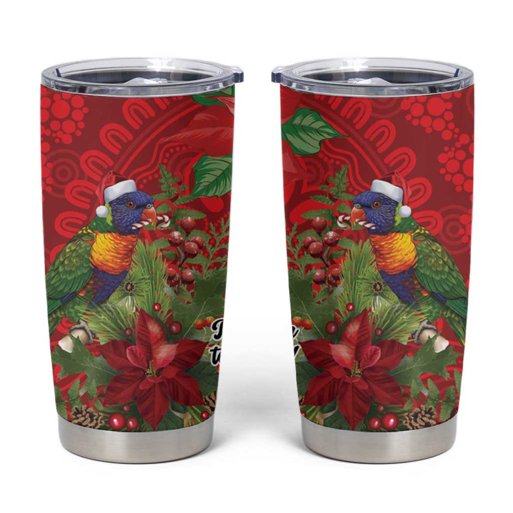 Aussie Rainbow lorikeet Tumbler Cup Aboriginal Inspired Christmas - Aussie Hoodie