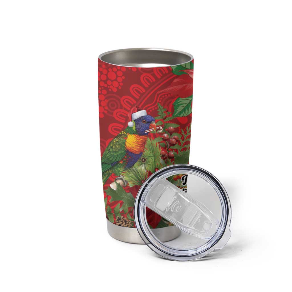 Aussie Rainbow lorikeet Tumbler Cup Aboriginal Inspired Christmas - Aussie Hoodie