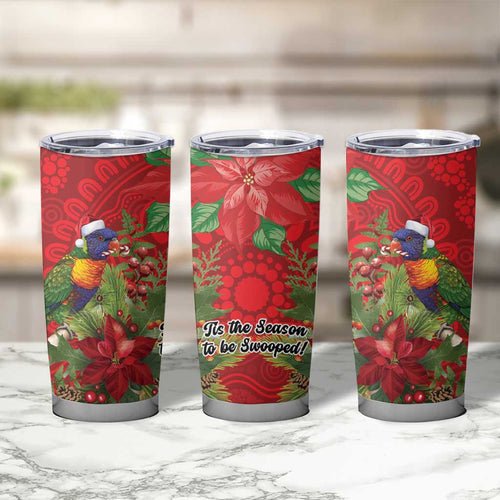 Aussie Rainbow lorikeet Tumbler Cup Aboriginal Inspired Christmas - Aussie Hoodie