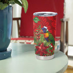 Aussie Rainbow lorikeet Tumbler Cup Aboriginal Inspired Christmas - Aussie Hoodie