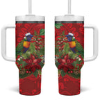 Aussie Rainbow lorikeet Tumbler With Handle Aboriginal Inspired Christmas - Aussie Hoodie