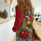 Aussie Rainbow lorikeet Women Casual Shirt Aboriginal Inspired Christmas - Aussie Hoodie