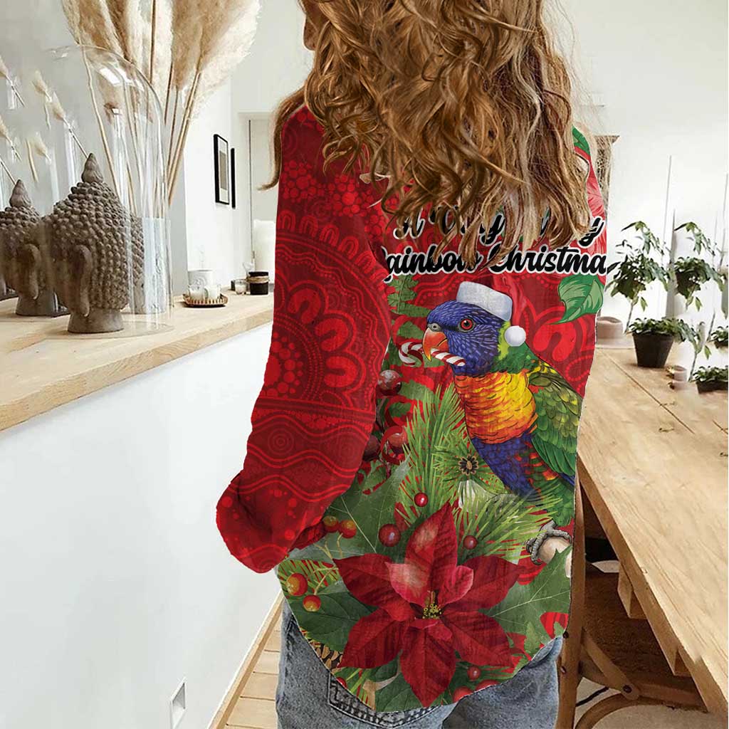 Aussie Rainbow lorikeet Women Casual Shirt Aboriginal Inspired Christmas - Aussie Hoodie