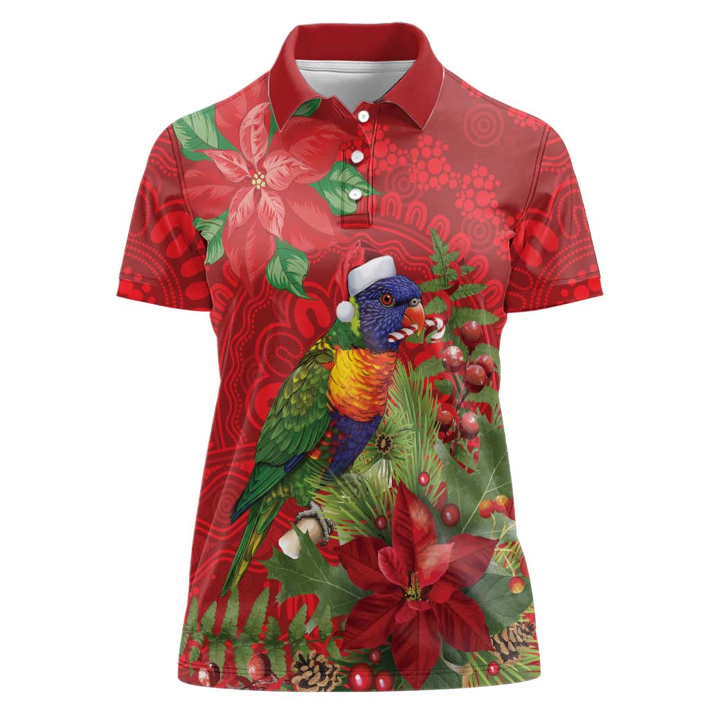 Aussie Rainbow lorikeet Women Polo Shirt Aboriginal Inspired Christmas - Aussie Hoodie