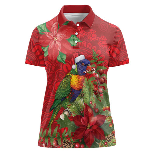 Aussie Rainbow lorikeet Women Polo Shirt Aboriginal Inspired Christmas - Aussie Hoodie