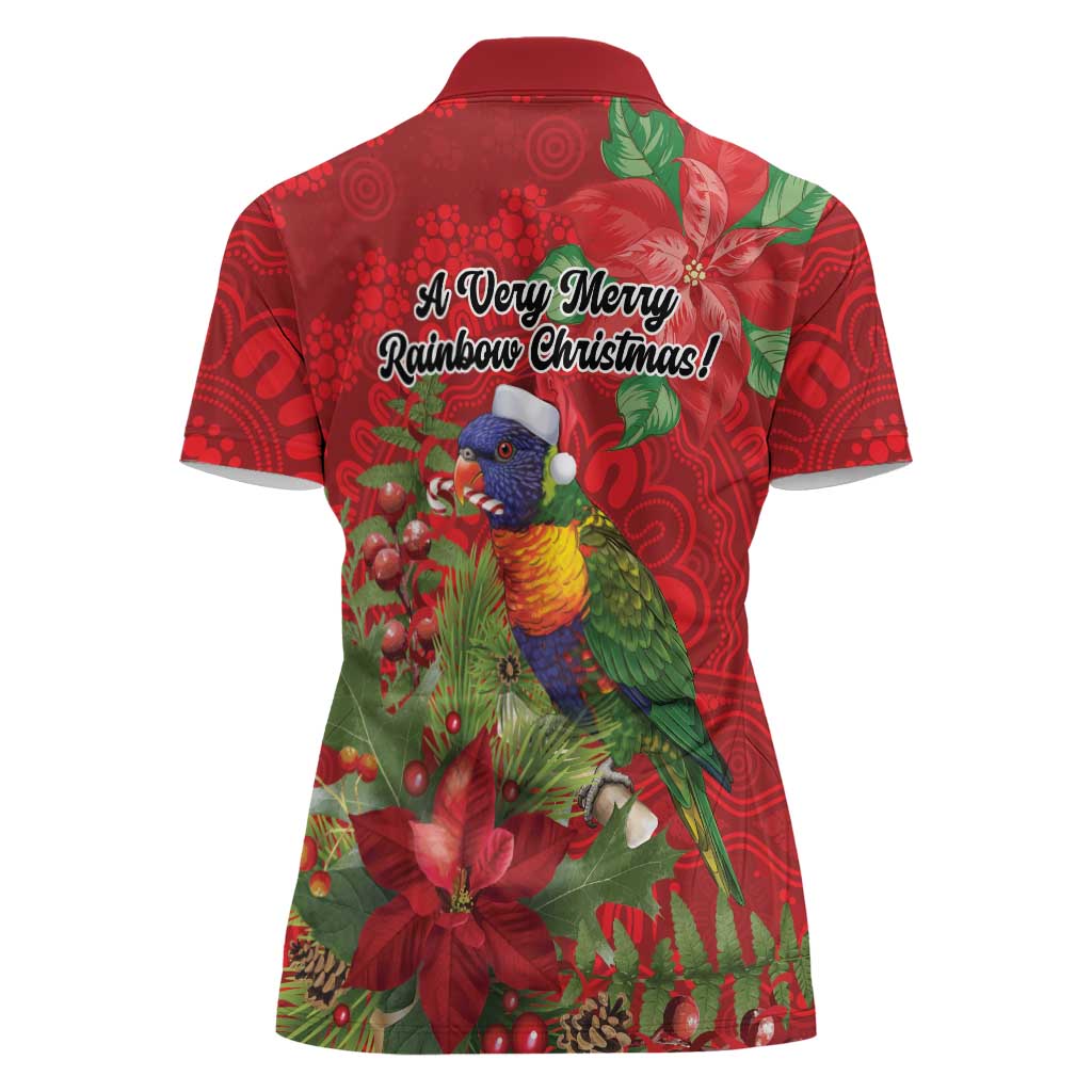Aussie Rainbow lorikeet Women Polo Shirt Aboriginal Inspired Christmas - Aussie Hoodie