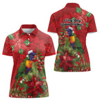 Aussie Rainbow lorikeet Women Polo Shirt Aboriginal Inspired Christmas - Aussie Hoodie