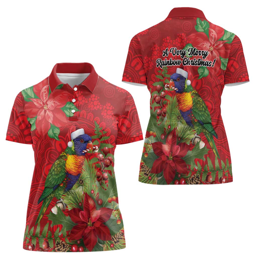 Aussie Rainbow lorikeet Women Polo Shirt Aboriginal Inspired Christmas - Aussie Hoodie