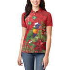 Aussie Rainbow lorikeet Women Polo Shirt Aboriginal Inspired Christmas - Aussie Hoodie