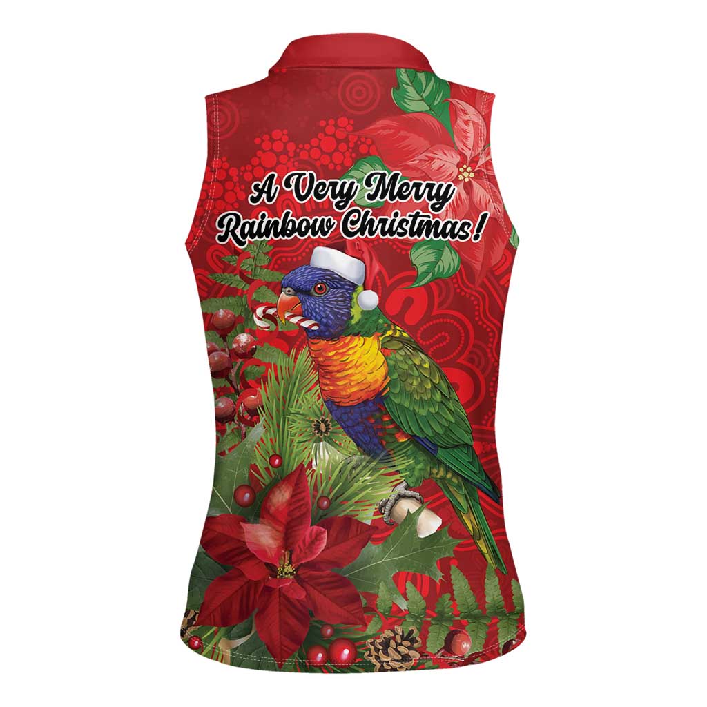 Aussie Rainbow lorikeet Women Sleeveless Polo Shirt Aboriginal Inspired Christmas - Aussie Hoodie